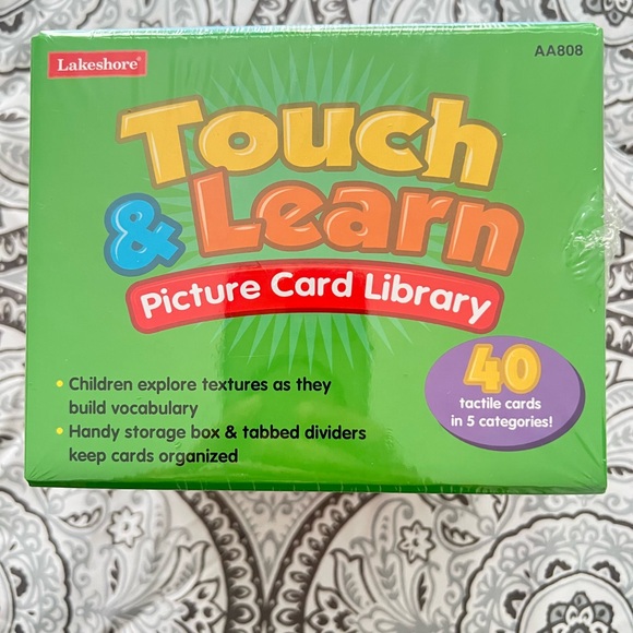 Lakeshore 40 Fun-to-Touch Learning Cards - Colorful Touch & Feel Flashcards - Picture 2 of 3